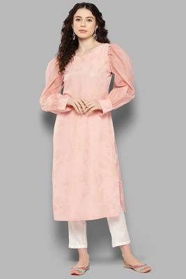 Girlish and stylish pink colour partywear floral printedpattern style 1