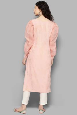 Girlish and stylish pink colour partywear floral printedpattern style 2