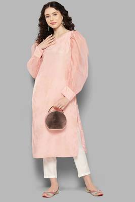 Girlish and stylish pink colour partywear floral printedpattern style 4