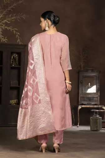 Pink colour ethnic suits for trendy party looks