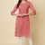 Ethnic pink colour thread chikankari embroidery work smart looking kurti