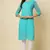 Ethnic sea green colour thread chikankari embroidery work smart looking kurti