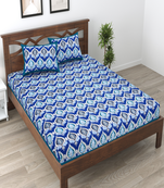 Runjhun 100% cotton double bedsheet with 2 pillow covers