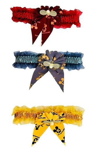  Cute Bow Elastic Hairband Set of 3