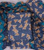 Blue spun cotton winter collection unstitched suit with spun cotton dupatta