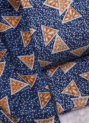 Blue spun cotton winter collection unstitched suit with spun cotton dupatta 2