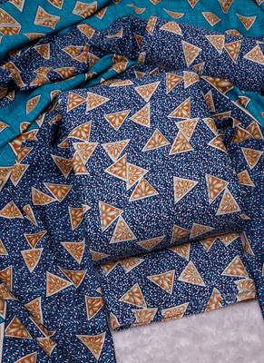 Blue spun cotton winter collection unstitched suit with spun cotton dupatta 3