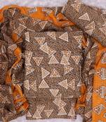 Mustard spun cotton winter collection unstitched suit with spun cotton dupatta