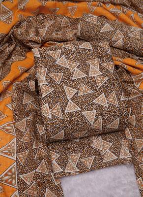 Mustard spun cotton winter collection unstitched suit with spun cotton dupatta 3