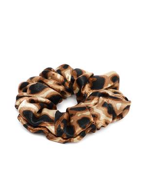 Laida women set of 4 brown & black animal print soft scrunchies 5