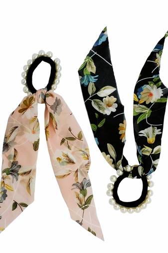   Elastics Scrunchies Pearl Hair Ties Bowknot Satin Chiffon