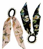   Elastics Scrunchies Pearl Hair Ties Bowknot Satin Chiffon