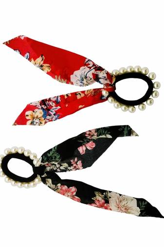   Elastics Scrunchies Pearl Hair Ties Bowknot Satin Chiffon