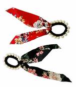   Elastics Scrunchies Pearl Hair Ties Bowknot Satin Chiffon