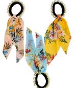   Elastics Scrunchies Pearl Hair Ties Bowknot Satin Chiffon