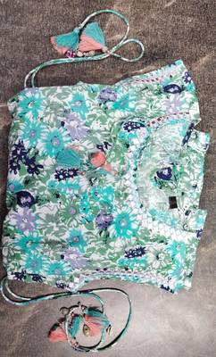 Cotton floral maxi dress for women girls 3