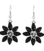 Charming Black Silver Oxidised Dangler Earrings