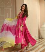 Women Designer Rayon kurta pant with chiffon dupatta sets
