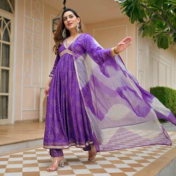 Women ethnic rayon latets collection kurta pant with chiffon dupatta set 1