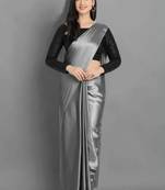 Bollywood Style Designer Satin Silk Saree Party Wear Saree Exclusive Saree With Sequence Work Blouse (Unstitched)