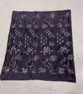 Lavendar Color Sequence Silk Designer Saree With  Silk Sequence Blouse 5