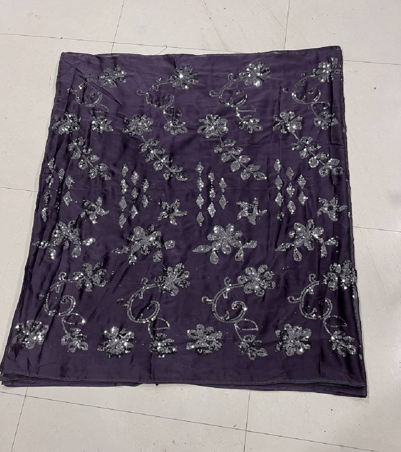 Lavendar Color Sequence Silk Designer Saree With  Silk Sequence Blouse