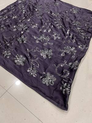 Lavendar Color Sequence Silk Designer Saree With  Silk Sequence Blouse 7