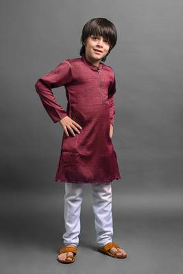 Vesham emblished kurta with pajama set for boys 2