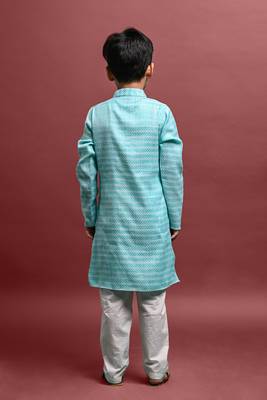 Vesham emblished kurta with pajama set for boys 3