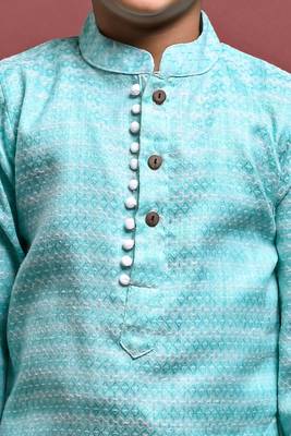 Vesham emblished kurta with pajama set for boys 5