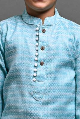 Vesham emblished kurta with pajama set for boys 4