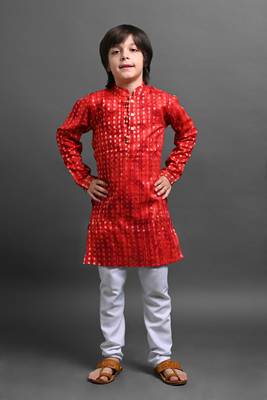 Vesham emblished kurta with pajama set for boys 1