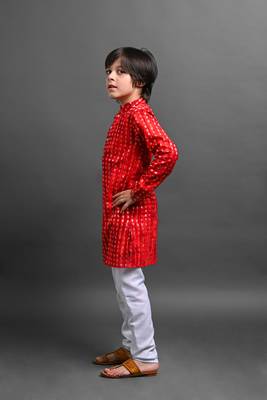 Vesham emblished kurta with pajama set for boys 2