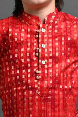 Vesham emblished kurta with pajama set for boys 5
