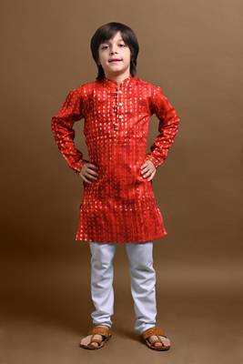 Vesham emblished kurta with pajama set for boys 1
