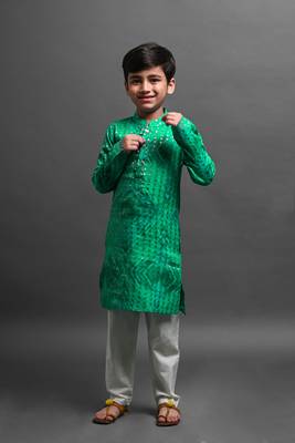 Vesham emblished kurta with pajama set for boys 4