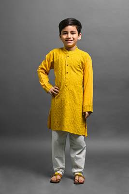 Vesham embroidred kurta with pajama set for boys 1