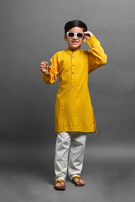 Vesham embroidred kurta with pajama set for boys 4