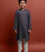 Vesham solid grey kurta with pajama for kid