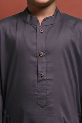 Vesham solid grey kurta with pajama for kid 3