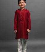 Vesham solid maroon kurta with pajama for kid