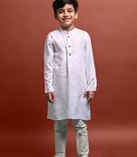 Vesham solid white kurta with pajama for kid