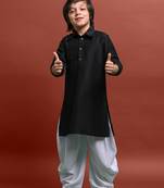 Vesham solid black kurta with pajama for kid