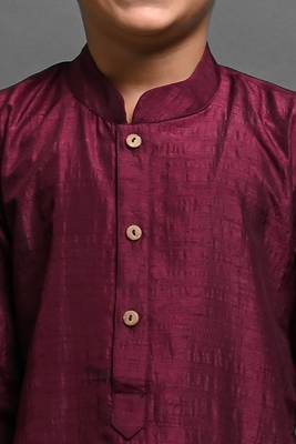 Vesham solid wine kurta with pajama for kid 3