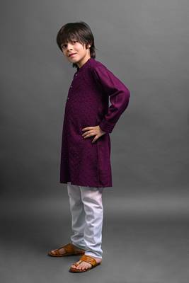 Vesham embroidred kurta with pajama set for boys 2