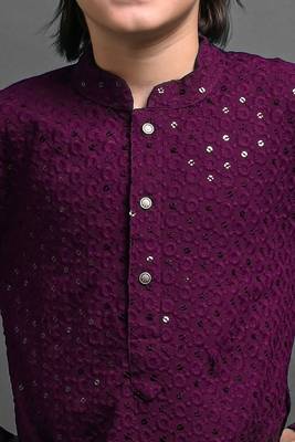 Vesham embroidred kurta with pajama set for boys 5