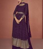 Dark Purple Embroidered Traditional Salwar Kameez