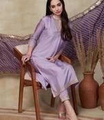 Viscose Silk Blend Sequence Embroidered Work Straight Cut Kurta, Pant and Dupatta Set