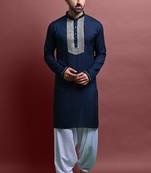 Vesham embroidered kurta with patiyala set for men