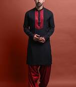 Vesham embroidered kurta with patiyala set for men